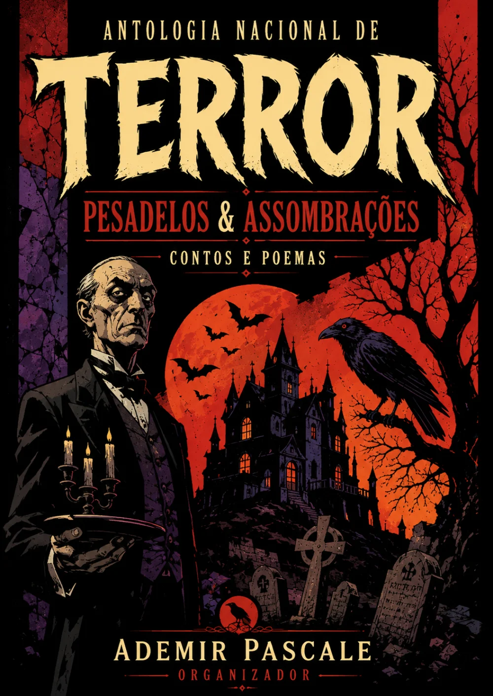 Capa de TERROR – PESADELOS E ASSOMBRAÇÕES – CONTOS E POEMAS